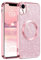 YINLAI iPhone XR Hülle Kompatibel Mit MagSafe - Glitzer HandyHülle 6.1'' Mit Magnetische Stoßfeste Soft TPU Cover Schutzhülle, Rosa/Pink