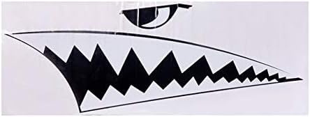 Rakelfix 2X Hai Raubfisch Zähne Auge 30cm Autoaufkleber,Wandtattoo, Aufkleber, Waschanlagenfest, Profi-Qualität, Decal,Sticker