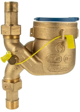 Fallrohr Hauswasserzähler Kombi-Set, Baulänge 105 mm, inkl Verschraubungen 1 Zoll x 3/4 Zoll AG, Messing