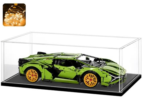 Huijintao Vitrine Acrylique, Vitrine Exposition Transparent, Vitrine Figurine, Vitrine pour Collection, vitrine Voiture Miniature pour Figurines, Jouets, Objets de Collection, Noir (60x30x20 cm)