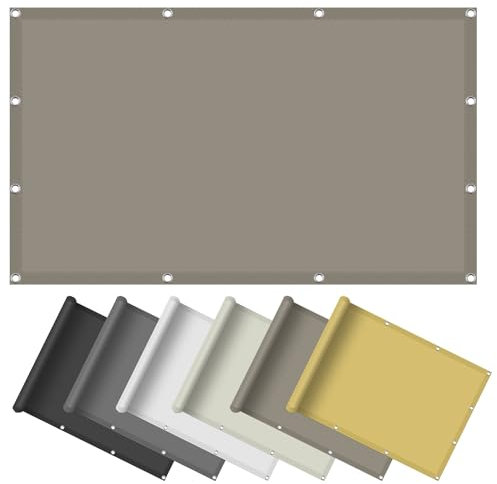 Sonnensegel Sonnenschutz Garten Balkon 1.5 x 2.1 m, Wasserdicht 98% UV Schutz Sonnensegel mit öSen Nach Maß inkl Befestigungsseile für Garten Terrasse, Taupe
