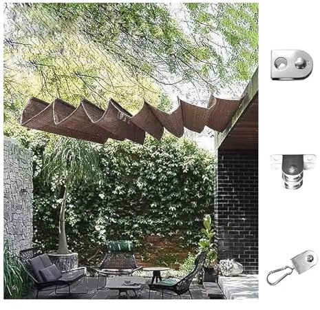 Einziehbar Welle Sonnensegel, Einziehbar Sonnensegel,Pergola Ersatz Schattenabdeckung,Für Markise Terrasse Deck Hof Veranda Pavillon,Mit Montagesatz, Anpassbar (Size : W2.4*L20m/W7.87*L65.62ft)