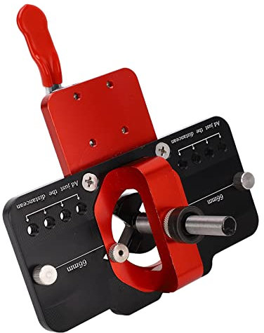 Tbest Abridor de Agujeros, Plantilla de Bisagra Oculta, Juego de Brocas para Guía de Perforación de Orificios de Bisagra de Puerta de 35 Mm para Carpintería