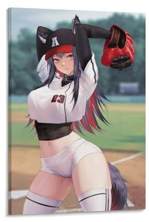KPOKAHT Baseball-Waifu-Kunstwerke, Leinwand-Poster, Wandkunstdrucke, moderne Dekoration, 50 x 75 cm