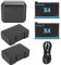 Double Chargeur de Batterie, Batterie de Caméra de Sport avec Chargeur, Remplacement de Batterie de Caméra de Sport Prenant en Charge la Charge Rapide PD, Batterie au Lithium