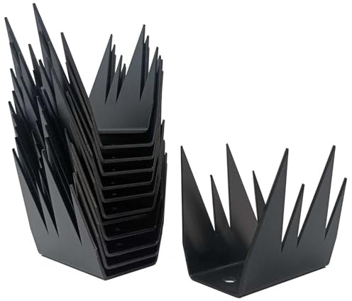 Deterrent Fence Wall Spikes with Screws Security Fence Spikes | Metal Outdoor Anti Climb Spike Repellent Thief Cat Bird Deterrent Spikes for Railing Roof Home Security