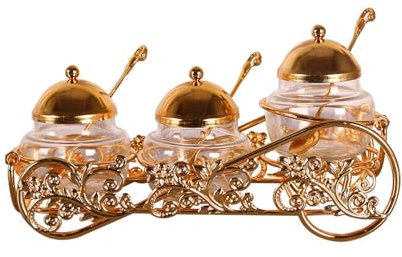 LVUNZJCA Azucarero Azucarero Salero con Tapas y cucharas Tarros de condimentos para Cocina y Hogar