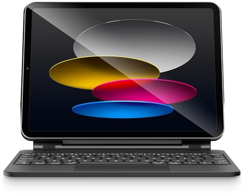 pekarejue Magic Keyboard Custodia per iPad 2025 di 11a a (A16) e iPad di 10a generazione (10,9 pollici): Smart Multi-Touch Trackpad, retroilluminazione RGB, riga funzioni, nero