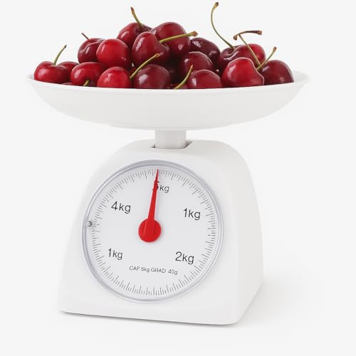 Mechanical Kitchen Scale – Analogue Dial with Removable Weighing Bowl | 5kg Capacity, Easy-to-Read Display, Durable Design for Baking & Cooking