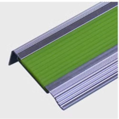ZIUSFAC Leuchtend Treppenprofil 100cm Treppenkantenprofil Aluminium Treppenkante Treppenwinkel Mit Nachleuchtend Gummistreifen, Fluoreszierende Stufenkantenprofil Für Treppenstufen Innen(Silver,45mm-1