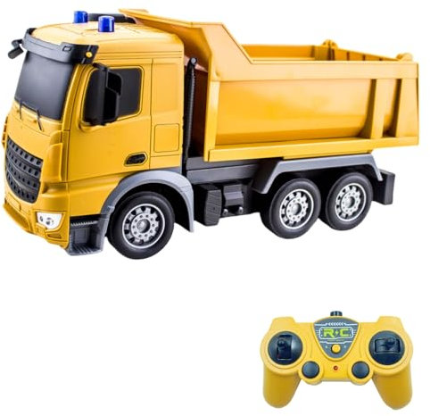 LioMaxi Camion betoniera con tutte le funzioni, giocattolo telecomandato alimentato a batteria, per bambini e bambine, scala 1:24,6 canali， con luci e suoni