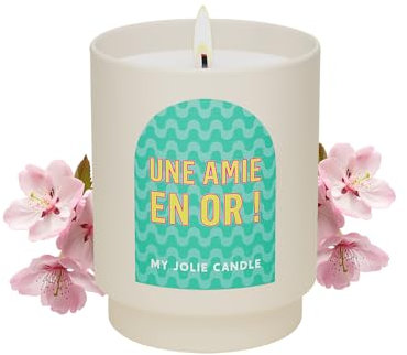MY JOLIE CANDLE - Bougie Parfumée Une amie en or- Cadeau personnalisé Femme Amie - Cadeau Anniversaire et Noël - Made in France - Cire à base végétale - Fleur de thé