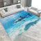 Unterwasser-Tigerhai Teppich Wohnzimmer Blau Teppich Schlafzimmer Waschbarer rutschfeste, Teppiche Flauschig Weicher Flanell für Kinderzimmer Schlafzimmer Teppich 120x170 cm