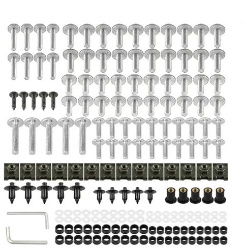 XWDPDNHHD Verkleidungsschrauben-Set Befestigungssatz Für Motorradverkleidungsschrauben Für BMW K1200RS K1200RT K1200S K1200GT K1200LT K1200R Windschutzscheibenschrauben Schrauben(Silber)