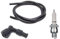 Zündkerzenstecker + Zündkabel + Zündkerze Set passend für Hercules M1, M2, M4, M5, Prima 2, 3, 4, 5, 6, Prima GT, MX, Optima – Wasserdichter Stecker, 100 cm Kabel, Zündkerze B6HS