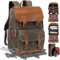 Padwa Lifestyle Coffee Camera Backpack - Weather Resistant Waxed Memory Canvas Camera Backpacks for Photographers,Multi DSLR SLR Camera Bag with 16” Laptop & Lens Compartment and Tripod Holder