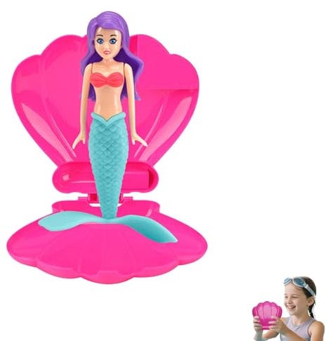 2PCS Little Mermaid Pool Toy Shell, Water Toys For Kids Doll for Underwater Diving Games, Swimming Pool Accessories for Toddlers Age 1-5, Random Mermaid Design