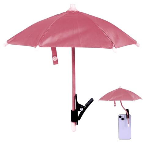 BOXOB Handy Telefonschirm mit Clip, Verstellbarer Mini Telefonschirm Sonnenschutz-Clip zum Schutz des Handy-Displays vor Sonne und Regen
