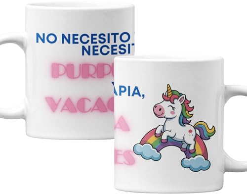 LA CASA DE LAS TAZAS® Tazas Frases Motivadoras. Regalo Dia Madre -Regalo Mama - Tu Mejor Amiga Eres Tu - Frases Autoestima, Reflejos de Amor Propio - Regalo Ideal Mujeres (Unicornio purpurina)