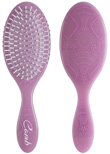 AYBUY Haarbürste Ohne Ziepen, Detangler Bürste Für Locken & Lange Haare, | Entwirrbürste Für Nasses & Trockenes Haar, Zum Entwirren, Massage Scalp, Glätten & Föhnen Ohne Statisch Aufzuladen (Lila)