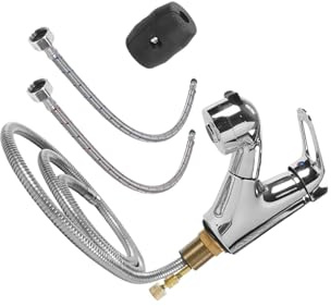 EIOLWJIEO Ergonomische Wohnmobil Badarmatur, silberfarben, mit einziehbarem, rutschfestem Duschkopf und einfach zu bedienendem, ergonomischem, rutschfestem Griff