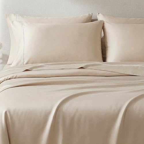 Antilo Sábanas Bambú 300 Hilos Efecto Seda, Frescas Verano, Cama 200 | Frescor natural: el bambú regula la temperatura. Incluye encimera, bajera ajustable y 2 fundas de almohada.