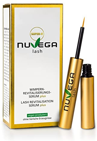 Nuvega Lash Super V Veganes Wimpernserum ohne tierische Produkte, Made in Germany, lange Wimpern in 4-6 Wochen, Lash Serum, Wimpernserum Wachstum, Serum für Wimpernwachstum, 3ml