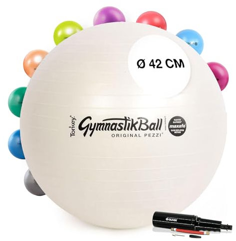 PEZZI Original Pezziball MAXAFE 42 cm mit Pumpe pearlwhite Gymnastikball