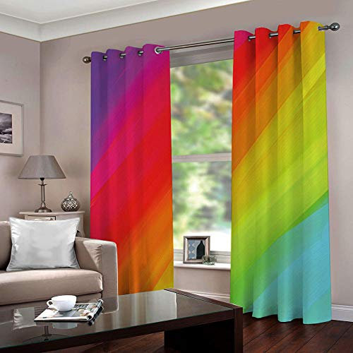 SZYUY Die Gardinen Vorhang Ösen Querbehang Blickdicht Haken Kräuselband Leinen Dusche Leicht Lichtdicht Isolation Thermo Natur Blickdicht Schlaufen Ohne Bohren,Minimalistisches Kunstmehrfarbenmuster