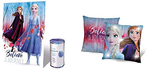 Die Eiskönigin Frozen II Set Fleece-Decke Silk-Touch (150x100cm) + LED Kissen (40x40cm)