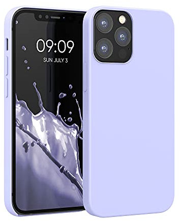 kwmobile Handyhülle für iPhone 12 Hülle/iPhone 12 Pro Hülle - Silikon Handy Case - weiche Oberfläche - kabelloses Laden - Pastell Lavendel