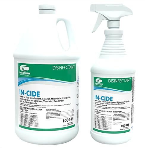 Theochem In-Cide Hospital Grade EPA Registered Disinfectant, 1 Gal + 32 oz