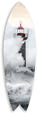 DECLINA, Surfbrett, dekorativ, Wanddekoration, Druck auf Aluminium, Surfbrett, Deko, Bretagne, 100 x 30 cm