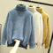 Damen Rollkragenpullover,Mohair Solid Pullover Pullover, Super Weiche Warme Plüschpullover, Lockere Elegante Dicke Lange Ärmel Tops, Weiß, S