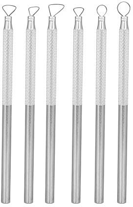 Clay Sculpture Tools,Clay Sculpting Tools Pottery Turning Xiem Trimming Sgraffito Metal Carving Tool 6pcs Set Scraper Mini Ribbon Loop Cutting Smoothing Hoop,Ceramics & Pottery 6Pcs/Set Aluminium