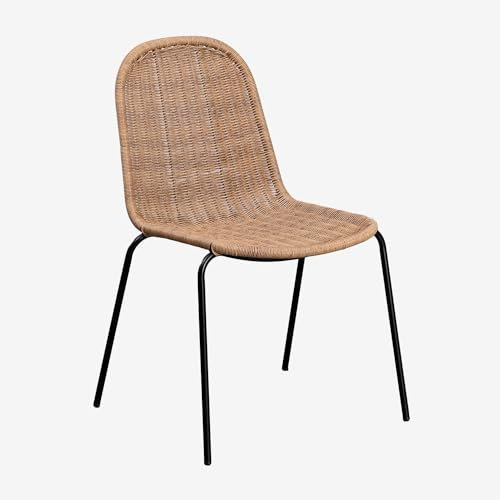 SKLUM Reiven Stapelbarer Esszimmerstuhl aus Korbgeflecht Natürlich
