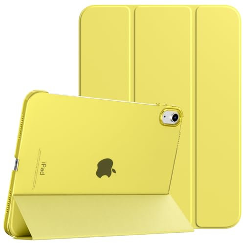 TiMOVO Case for iPad (A16) 11th Generation 11 Inch 2025/iPad 10th Generation 10.9 Inch 2022, Slim Stand Cover with Hard Translucent Back, Support Touch ID, Auto Wake/Sleep, Lemon Yellow
