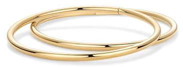 PAVOI Classic Waterproof Small Bangle Bracelet for Women, Yellow Gold, 57MM
