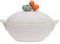 Boston International Porcelain Casserole Dish with Lid Fall Autumn Thanksgiving Deep Serving Dishes, Large, White with Pumpkin Accent