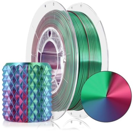 ROSA3D Magic PLA Silk Filament 1.75 mm für 3D Drucker, Aurora Spule 0,3 kg, Dreifarbig