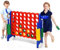 HOMASIS Riesiges 4 Gewinnt Spiel, 4 in Einer Reihe Spiel mit Basketballkorb & Wurfspiel, Strategiespiel mit 42 Ringen, XXL Brettspiel Spielzeug für Kinder & Erwachsene Outdoor (Rot + Blau)