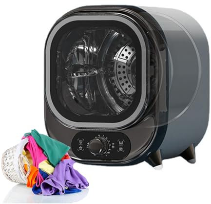 VoOqo 5KG Small Tumble Dryer, 450W Stainless steel Compact Vented Tumble Dryer, 0.8KG capacity,Hot and cold wind, Silent drying, Dual temperature control probe for Apartment, Home, Dorm