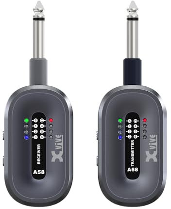 Xvive A58 Système Sans Fil pour Guitare 5.8G Avec Emetteur et Récepteur pour Guitare Avec Micro Actif ou Passif