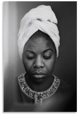 CBEJFGTX Nina Simone Black And White Fan Art Poster Dekorative Malerei Leinwand Wandkunst Wohnzimmer Poster Schlafzimmer Malerei 12x18inch(30x45cm)