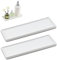 YoHyien Ceramic Bathroom Tray Organiser, White Bathroom Vanity Tray, Perfume Tray for Dresser, Decorative Trinket Tray, Rectangle Cosmetic Tray for Cosmetic, Soap Dispenser, Candle, Kitchen Sink (L)