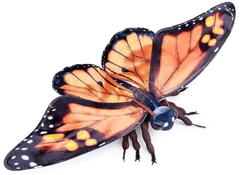 lilizzhoumax Roter Admiral Stofftier Plüschtier realistisches Schmetterling Plüsch schönes Tier niedliche und weiche Geschenke für Kinder Jungen und Mädchen 11” Schwarz