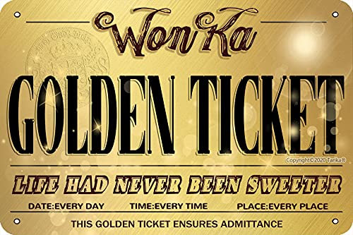 Eisenmalerei Wonka Golden Ticket Das Leben War Noch Nie Süßer Country Farm Dekoschild Nostalgie Blechschild Generisch Metallschilder Für Garage Küche Office S