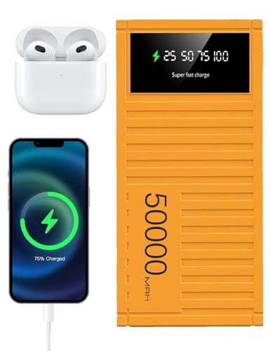 Portable Charger Bank, 50000mAh 66W Fast Charging, Multifunctional Portable Phone Charger with LED Display for Hiking, Camping, Travel, and Outdoor Adventures