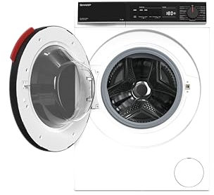 SHARP ES-WNFB914CWDA-DE Waschmaschine 9 kg, 1400 U/min, Energieklasse A, Inverter Motor, WiFi, AquaStop, Dampf-Funktion, LED-Display, Super Silent, BubbleDrum, Weiß
