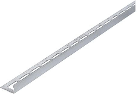 Fliesenschiene, Fliesenprofil, Winkelprofil, Edelstahl (V2A) gebürstet, Länge 2,50 m 12,5 mm Höhe 10 Stück Setpreis